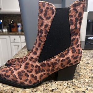 Dolce Vita Animal Print Ankle Booties
